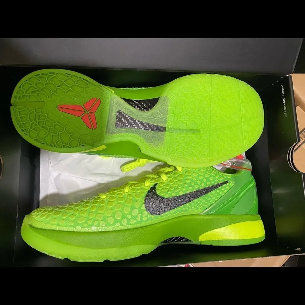 2020 Nike Zoom Kobe 6 VI Protro Grinch Green Apple Crimson Cw2190-300 Size 14 - Picture 3 of 4